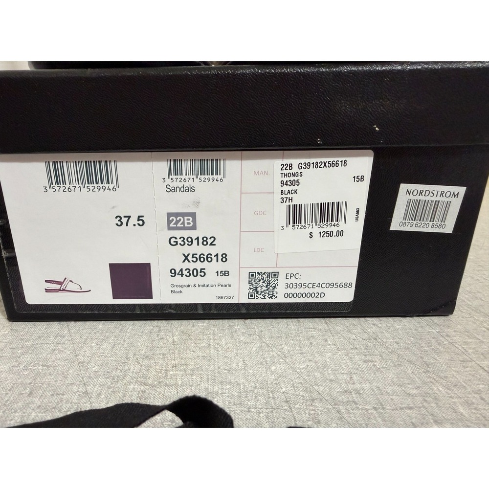 Chanel Women's US Size 7 Black with Pearls Flat Buckle Thong Sandals $1,250 - Picture 16 of 16
